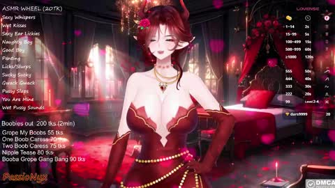 Snapshot of passionyx chatting on February 16, 3:47 am Succubus Nyx online show from February 16, 3:47 am