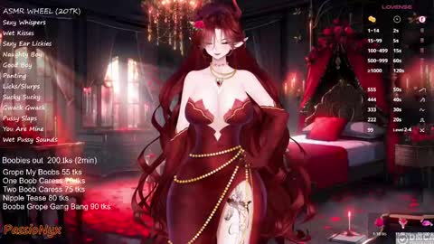 Snapshot of passionyx chatting on February 7, 3:13 am Succubus Nyx online show from February 7, 3:13 am