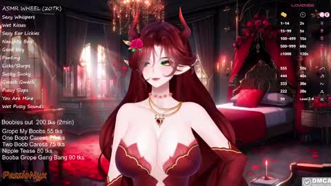 Snapshot of passionyx chatting on February 10, 2:41 am Succubus Nyx online show from February 10, 2:41 am