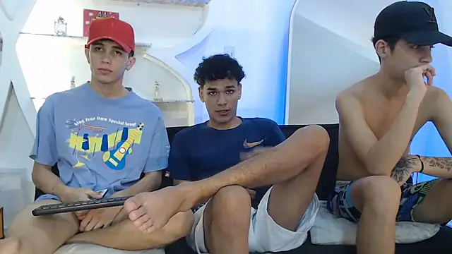 Snapshot of THREE_GUYS_HOT chatting on October 3, 8:03 pm THREE GUYS HOT online show from October 3, 8:03 pm